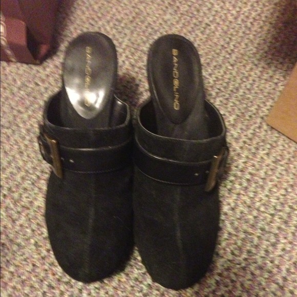 Black clogs high heeled