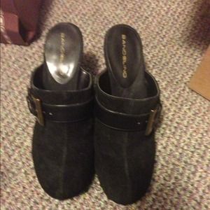 Black clogs high heeled