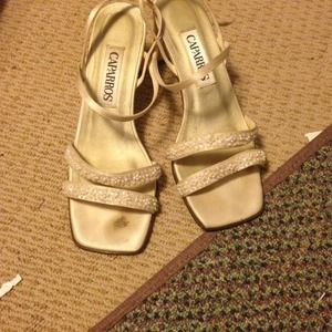 Ivory beaded dress shoes