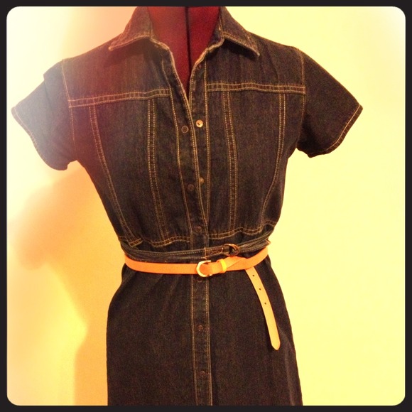 Cute Denim Dress! Makes color Pop! - Picture 1 of 2