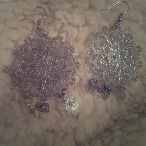 Silver dangle earrings