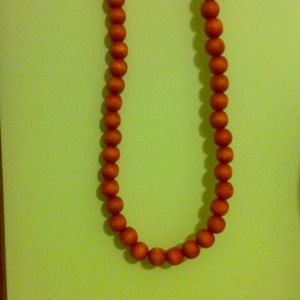 Orange wooden necklace