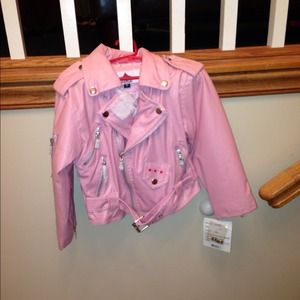Girls 3T pink leather jacket💗