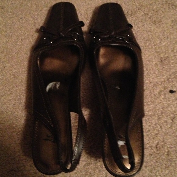Brown sling backs