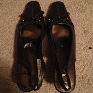 Brown sling backs