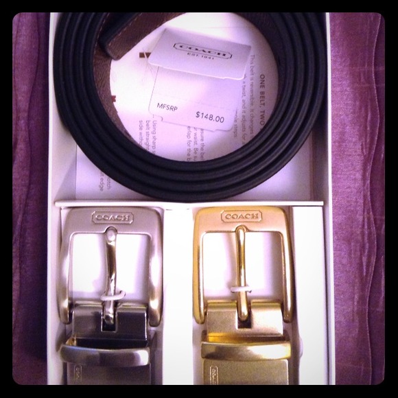 COACH Men's Reversible Belt Set