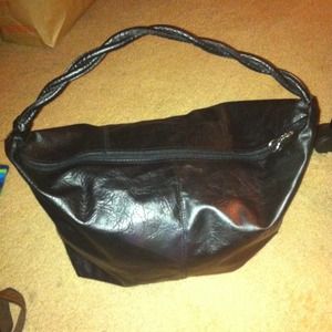 Faux leather big black purse