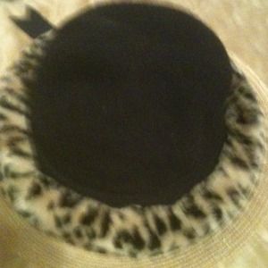 Black and  faux fur rim