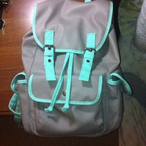 ✂REDUCED✂ Light gray, light/neon aqua backpack