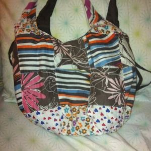 Floral patched bag