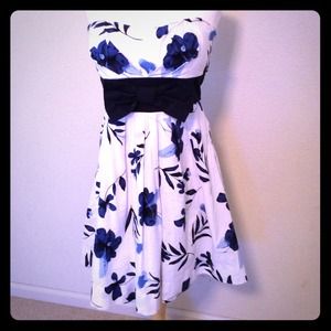 Strapless Floral Dress