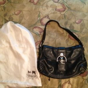 Black leather Coach bag