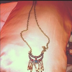 vintage upside down moon necklace that I handmade