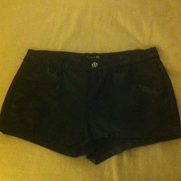 Brand new with tags black leather shorts