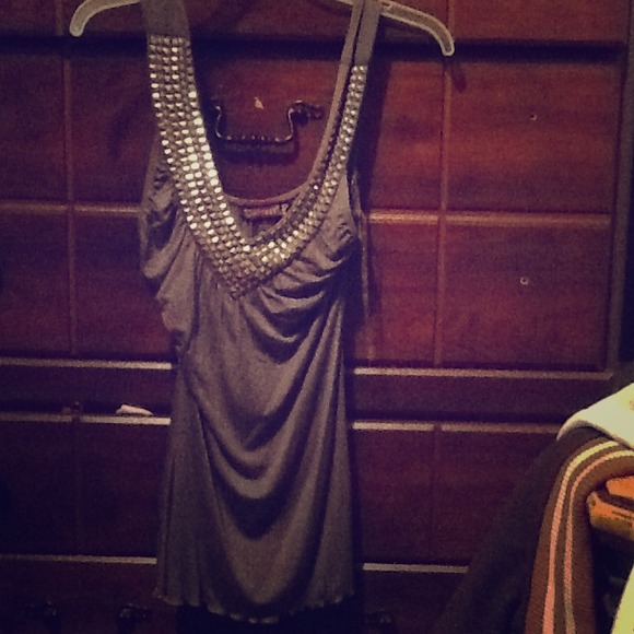 Grey dresses shirt with studs