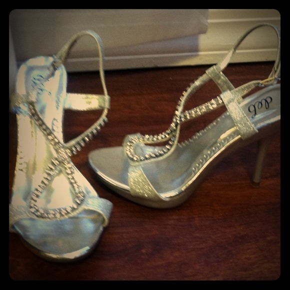 Sparkling silver heels