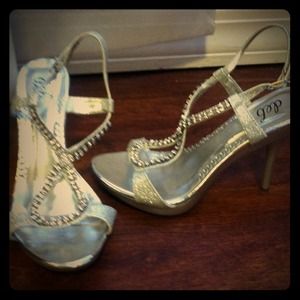 Sparkling silver heels