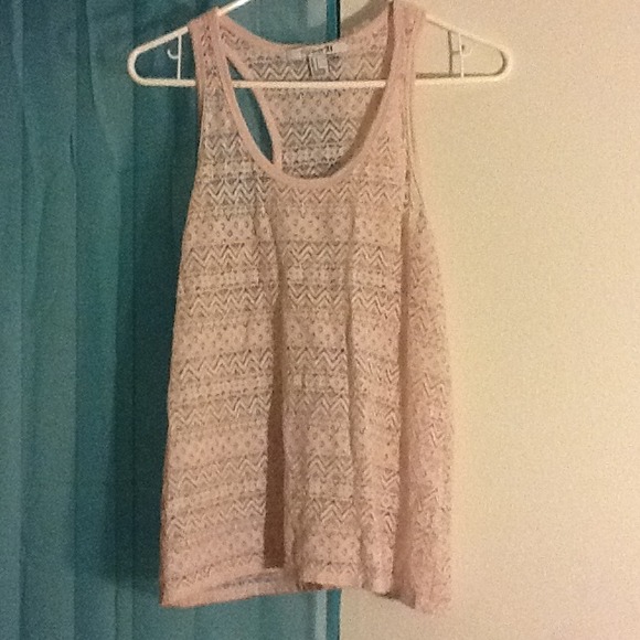 ✋TRADED--Forever21 Crochet Light Pink Tank Top