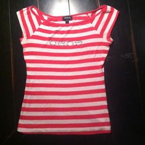 Pink/white striped BeBe shirt
