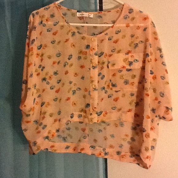 ✋TRADED--Floral Sheer Top