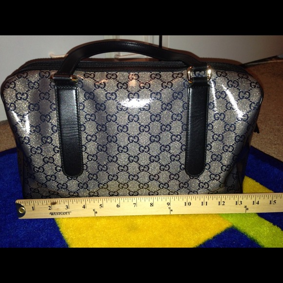 Gucci Metallic Black Crystal Boston Handbag - Picture 2 of 4