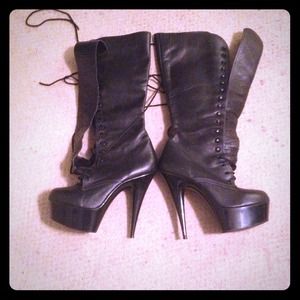 Maya's Hollywood knee high platform boots 8.5 sexy