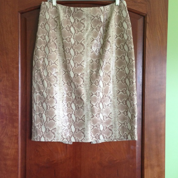 Python leather skirt