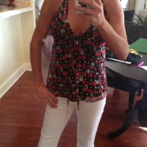 J Crew 100% silk halter style top