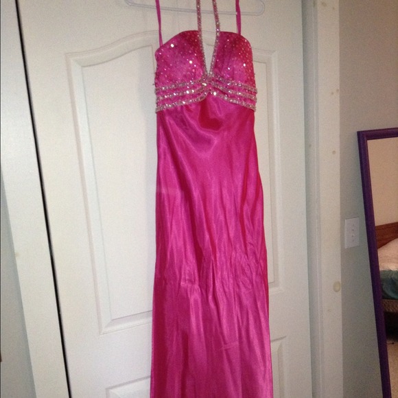 Hot pink long dress