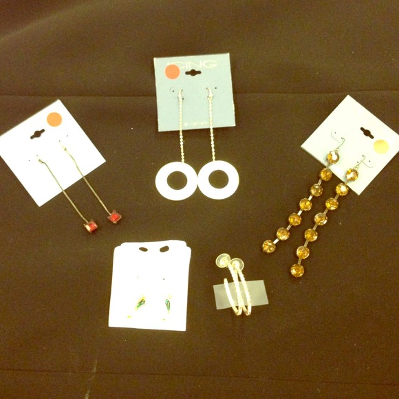 Five pairs of earrings