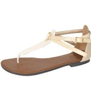 Qupid - White Flat Sandal