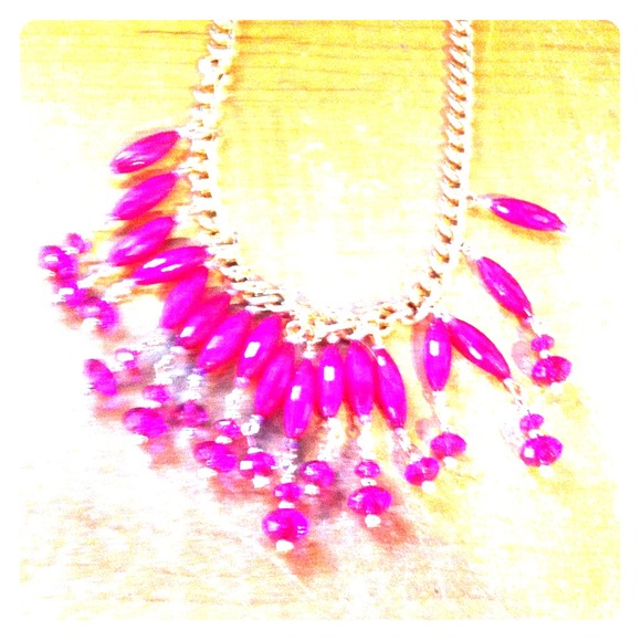 Macy's gold and pink beaded necklace