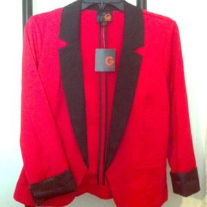 Black and red blazer