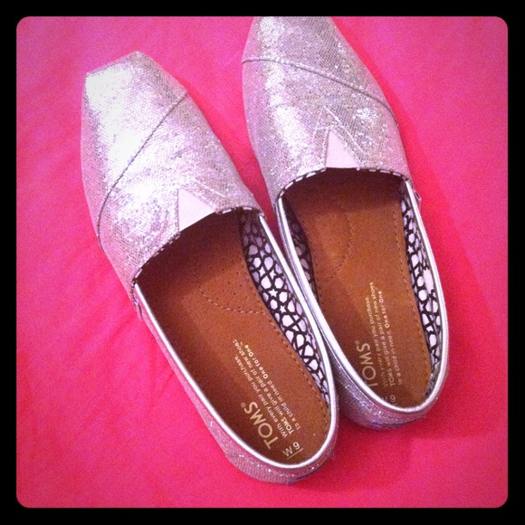 Silver Glitter TOMS