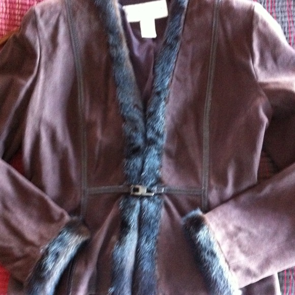 Doncaster suede jacket with mink trim REDUCED!! - Picture 1 of 4
