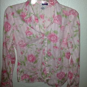 Aeropostale Floral Button up