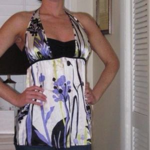 *SOLD IN BUNDLE* bebe floral halter tie top