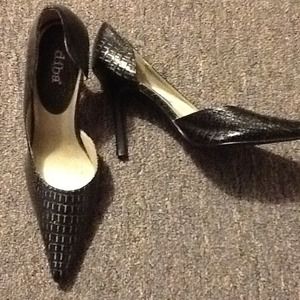 Black Snake print heels