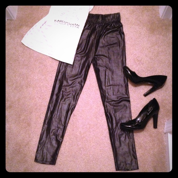 Kardashian kollection faux leather leggings