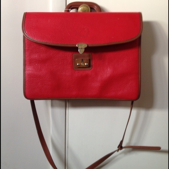 Rare Dooney & bourke vintage red leather briefcase