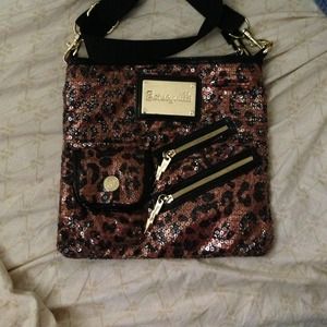Betsey Johnson leopard messenger bag