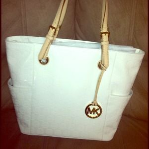 Michael Kors white leather purse