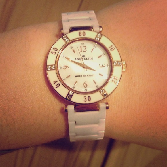 Anne Klein porcelain watch in rise gold - Picture 1 of 3