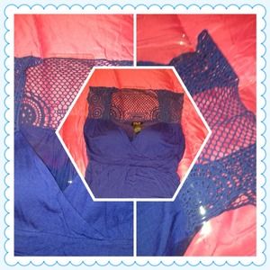 SOLD Royal blue crochet lace tank