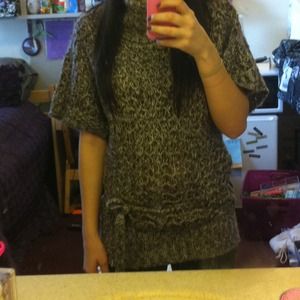 Brown Cowl Neck Sweater Dress/Tunic