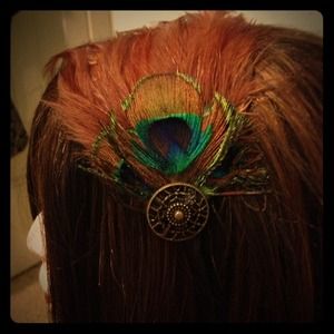 Peacock feather headband