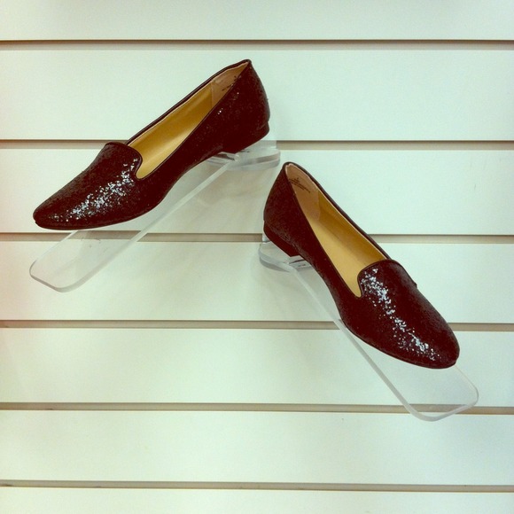 Black sequined flats