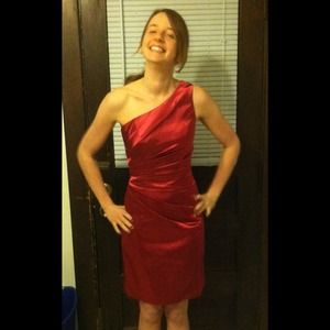 REDUCED - Bill Levkoff Pink One Shoulder Dress