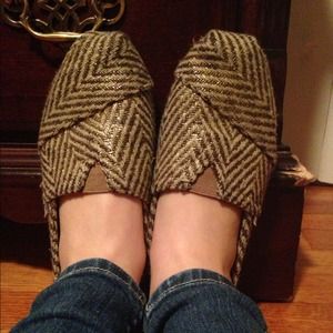 Gilded Herringbone TOMS