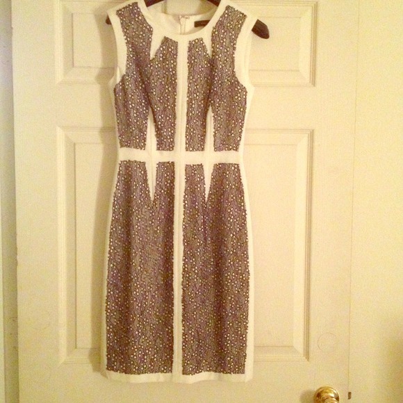 BCBG 1950's black and cream lace dress